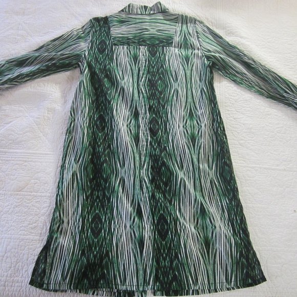 Derek Lam Design Nation Dress M Shirt Green Woodgrain Print NO BELT - Picture 7 of 9